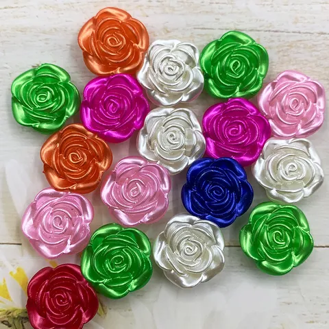 Rose Petal Shape Pearl Gloss ABS Resin Loose Beads DIY Handmade Craft Jewelry Making Decoration Material