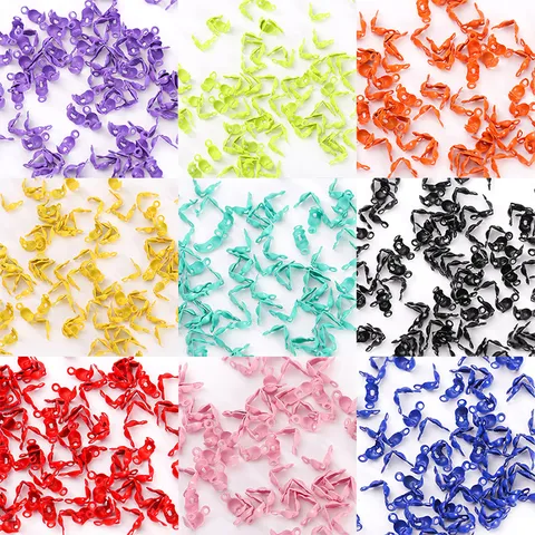 Metal Clamshell Bead Tips Knot Covers Cord Ends Crimps DIY Jewelry Making Findings For Necklace Bracelet Craft