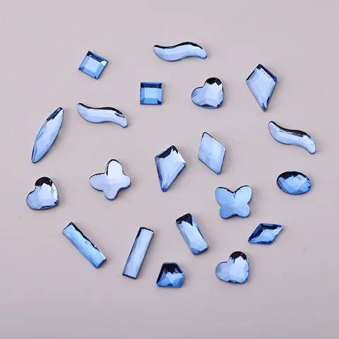 Gemischte Flache Geformte Glas Strasssteine Nagelkunst Dekorationen Aurora Kristall Edelsteine Für DIY Maniküre