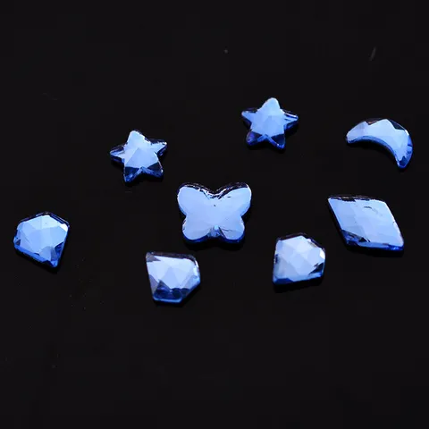 Gemischte Flache Geformte Glas Strasssteine Nagelkunst Dekorationen Aurora Kristall Edelsteine Für DIY Maniküre