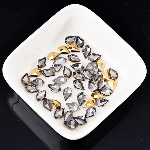 Mineraal Goud Gemengd Nagel Stras Platte Achterkant Glas Kristal Edelstenen Nagelkunst DIY Manicure Handwerk Decoratie