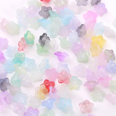 Perles en Vrac de Fleurs de Muguet Dégradé Coloré Résine Plastique Accessoires d'Artisanat de Fabrication de Bijoux DIY