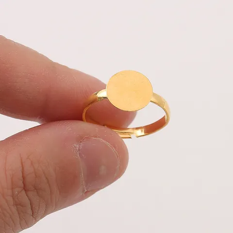 Flacher Runder Teller Rohling Verstellbare Ringbasis DIY Schmuckherstellung Befunde Metall Fingerring Einstellungen Zubehör