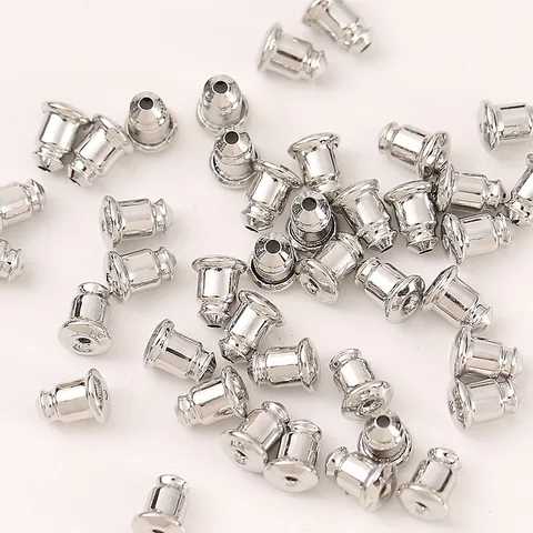 Gold Silber Plattiert Kupfer Kugel Ohrringrueckseiten Sichere Stopper DIY Schmuckzubehoer Zubehoer