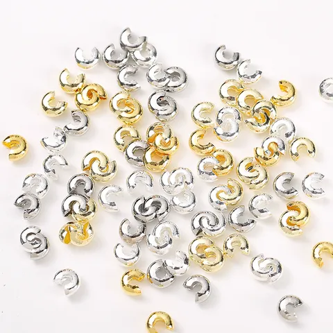 Copper C Beads Open Crimping Beads Moon Shape Closure DIY Jewelry Findings For Craft Making