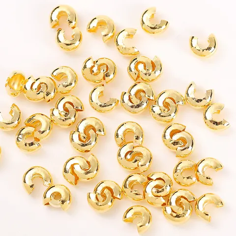 Copper C Beads Open Crimping Beads Moon Shape Closure DIY Jewelry Findings For Craft Making