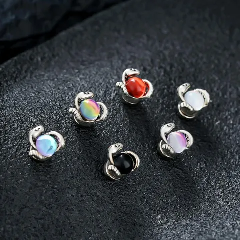Original Design Copper Snake Magnetic Ear Cuff Non Pierced Medusa Eye Ear Clip With Artificial Pearl Beads For Men Women Party Jewelry Gift
