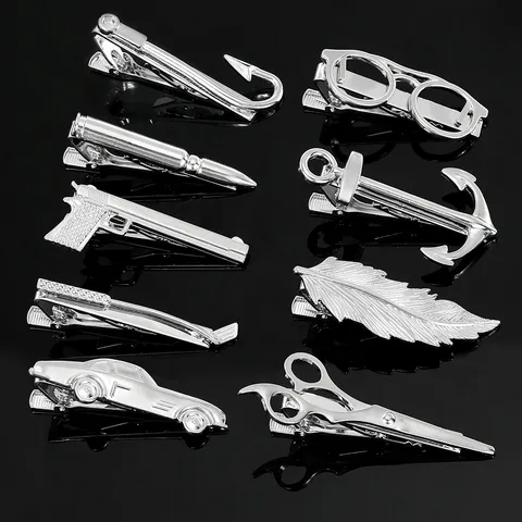 Pince à Cravate pour Hommes Métal Forme Géométrique Argent Or Alliage Épingle à Cravate pour Costume Formel Business Décontracté Accessoire Quotidien