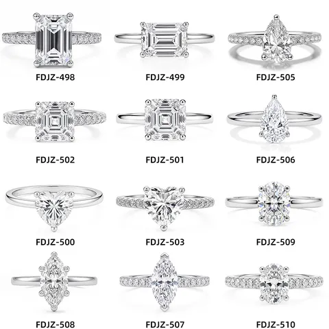 Elegant 925 Sterling Silver Moissanite Ring Luxury Geometric Cut Wedding Promise Ring Platinum Plated Fine Hand Jewelry For Women Gift