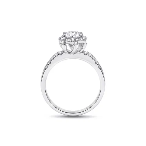 Luxus 925 Sterlingsilber Blumen Ring Elegante Strass Akzente Pavé Band Offener Verstellbarer Ring Feiner Schmuck Verlobung Jahrestag Geschenk Für Damen