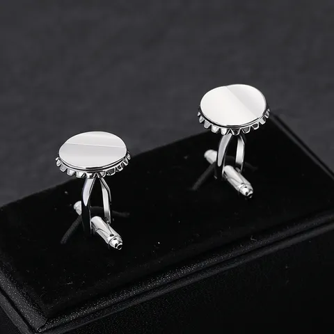 Boutons de Manchette Créatifs en Forme de Bouchon de Bière pour Hommes Alliage Accessoires de Chemise Française