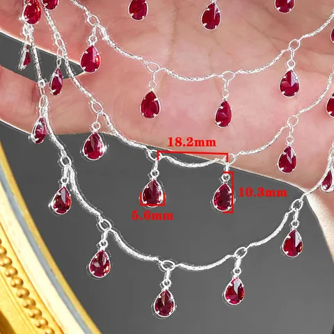 Αλυσίδα Χαλκού DIY Επιμεταλλωμένη Αλυσίδα με Κρεμαστό Zirconia Δάκρυ για Χειροποίητα Κοσμήματα Βραχιόλι Κολιέ