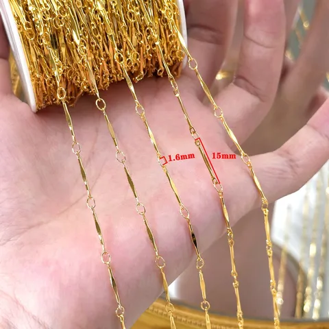 DIY Χάλκινη Αλυσίδα Ίσια Επίπεδη Ράβδος Αλυσίδα Κολιέ Βραχιόλι Αξεσουάρ Κατασκευής Κοσμημάτων