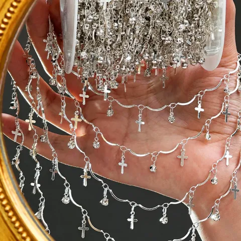 DIY Σταυρός Στρας Αλυσίδα Μεταλλική Σιδερένια Αλυσίδα Λουράκι Τσάντας Αλυσίδα Μέσης Αξεσουάρ Κατασκευής Κοσμημάτων