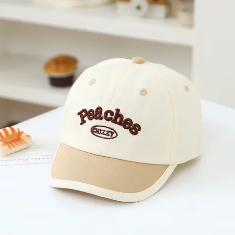 Kids Color Block Baseball Cap Versatile Embroidered Letter Curved Brim Outdoor Sun Shade Sports Hat For Children Boys Girls Polyester Caps