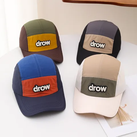 Berretto da Baseball ad Asciugatura Rapida Blocchi di Colore Cappello da Sole Patchwork Lettera Ricamata per Uomo Donna Campeggio Sport Moda