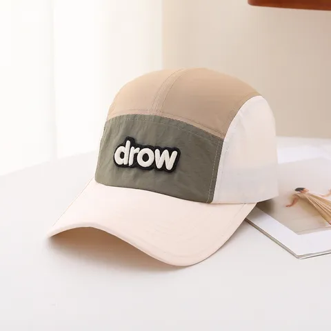 Berretto da Baseball ad Asciugatura Rapida Blocchi di Colore Cappello da Sole Patchwork Lettera Ricamata per Uomo Donna Campeggio Sport Moda