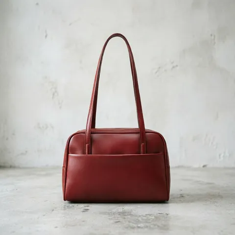 Women Retro PU Leather Boston Bag Large Capacity Casual Underarm Shoulder Handbag Versatile Daily Tote Bag
