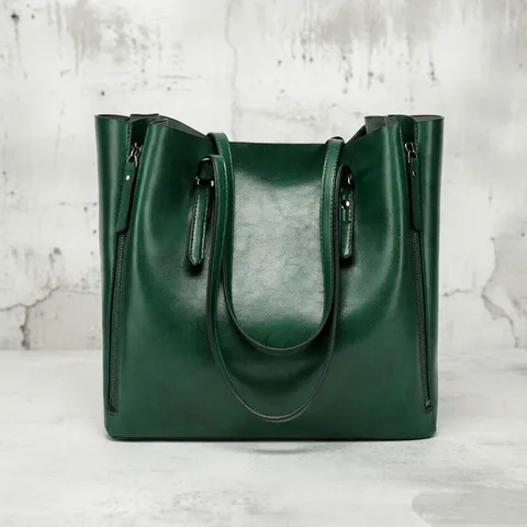 Niche Design Spliced PU Leather Large Capacity Bucket Bag Women Fashionable Commuting Single Shoulder Handbag