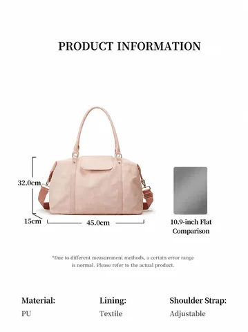 Large Capacity Oxford Cloth Tote Bag Casual Travel Handbag Simple Fashion Shoulder Crossbody Bag For Women