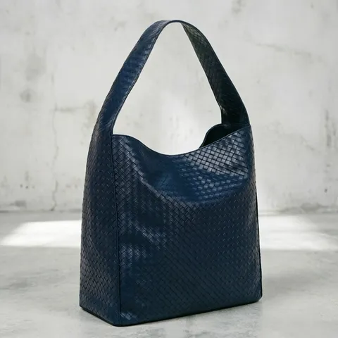 Woven Leather Underarm Bag For Women Large Capacity Casual Commuter Shoulder Bag Soft PU Leather Hobo Handbag