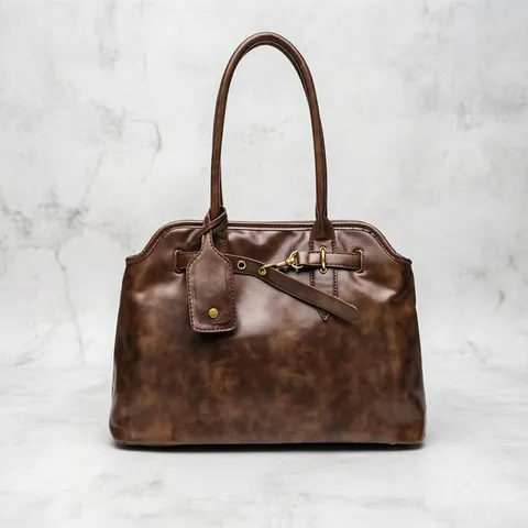 Retro PU Leather Shell Handbag Large Capacity Versatile Shoulder Bag Elegant Commuter Tote Bag For Women