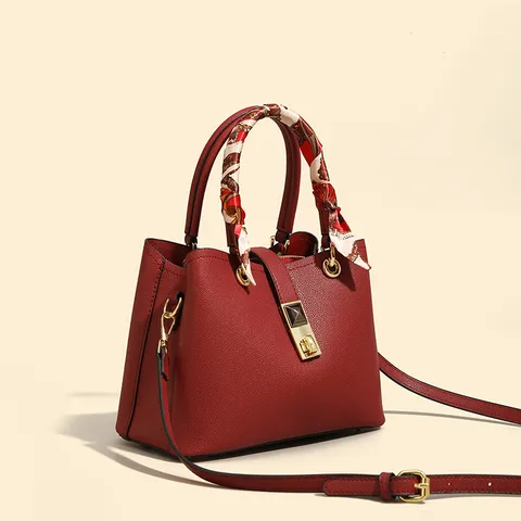 Women Large Capacity PU Leather Tote Bag Fashion Retro Designer Handbag Casual Chic Shoulder Crossbody Bag With Scarf
