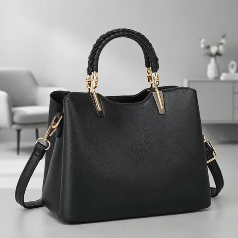 Women's PU Leather Handbag Classic Simple Commuter Large Capacity Tote Bag Top Handle Shoulder Bag Daily Casual Bag