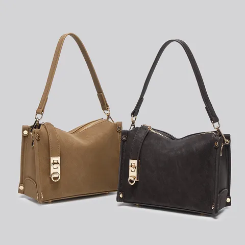 Women Boston Shoulder Bag Vintage Frosted Suede Commuter Crossbody Bag Large Capacity Top Handle Satchel Handbag