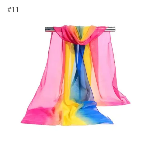 Womens Gradient Chiffon Scarf Lightweight Sun Protection Shawl Spring Summer Fashion Versatile Long Neck Scarf
