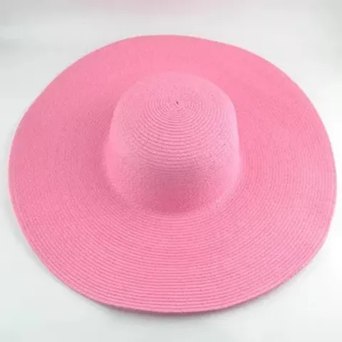 Damen Sommer Breiter Krempe Sonnenhut Klappbarer Strand Strohhut UV-Schutz Casual Einfarbig Outdoor Reise Kappe