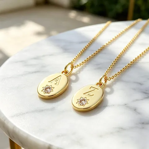 Mode Kupfer Vergoldet Oval Buchstabe Anhänger Halskette Sonne Strass DIY Initialen Schmuck Für Paare Damen Herren