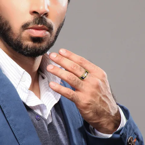 Modieuze Roestvrijstalen Regenboog Strass Band Ring Luxe Unisex Vergulde Geometrische Kleurrijke Kristallen Vinger Sieraden Cadeau