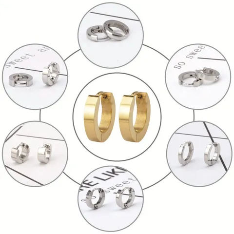 Minimalistische Titaniumstaal Creolen Voor Dames Gepolijst Oppervlak Geometrische Oorbellen Sieraden