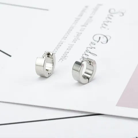 Minimalistische Titaniumstaal Creolen Voor Dames Gepolijst Oppervlak Geometrische Oorbellen Sieraden
