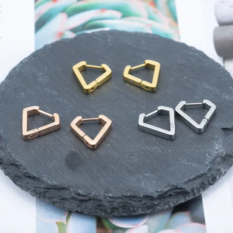Minimalistische Roestvrijstalen Geometrische Hoop Oorbellen Vintage Gladde Polygoon Huggie Oorbellen Voor Heren Vrouwen Casual Feest Sieraden