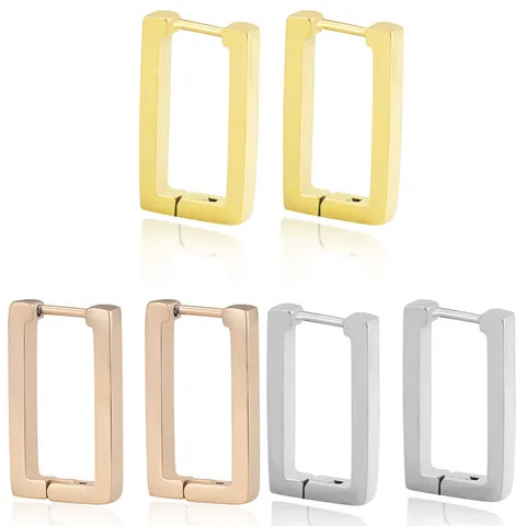 Vintage Roestvrij Stalen Geometrische Creolen 18K Vergulde Huggie Oorbellen Voor Dames Minimalistische Sieraden