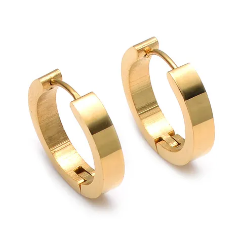 Minimalistisch Roestvrij Staal Creolen Voor Vrouwen Mannen Punk Hip Hop Geometrisch Glad Huggie Piercing Oorclip Sieraden