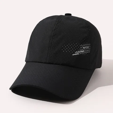 Casquette de Baseball Ajourée Respirante Pour Hommes Femmes Polyester Protection Solaire Réglable Imprimé Lettres Sport