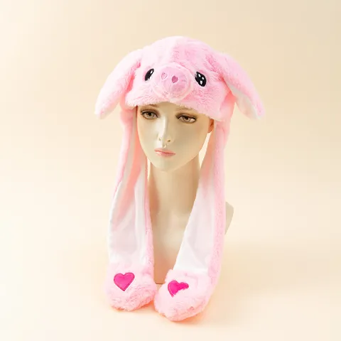 Süße Tierohren Bewegliche Plüschmütze Gemütlich Winter Warm Weich Fleece Cartoon Beanie Lustige Interaktive Kappe Geschenk Für Damen Herren Kinder