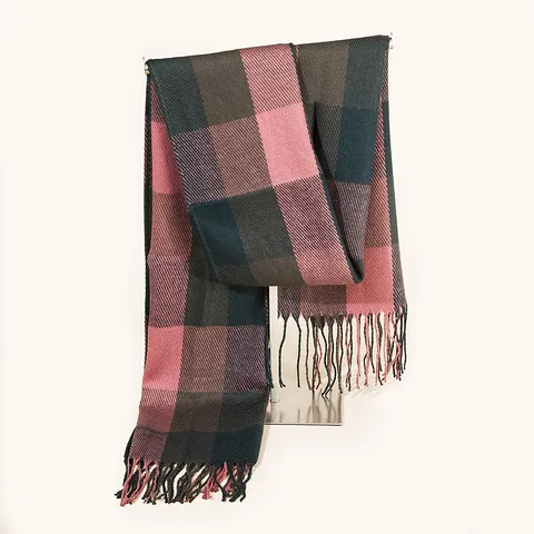 Winter Kariert Quaste Schal Damen Herren Farbblock Warm Karomuster Stola Bedruckt Strick Halswärmer Britischer Stil Weich Wickelschal
