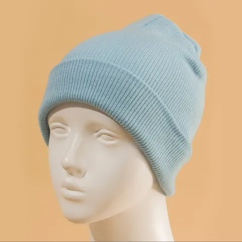 Bonnet En Tricot Couleur Unie Revers Classique Pour Hommes Femmes Doux Acrylique Chaud Automne Hiver Extérieur Décontracté Unisex Bonnet