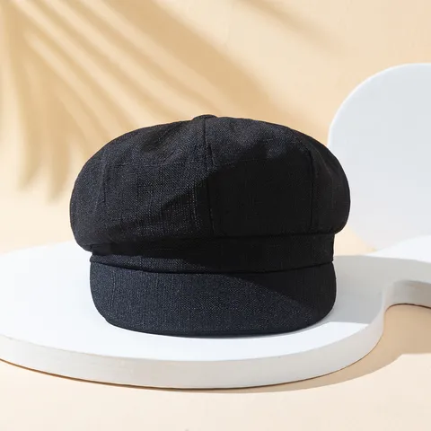 Vintage British Style Plaid Newsboy Cap For Men Women Octagonal Baker Boy Hat Classic Grid Pattern Casual Outdoor Beret Hat