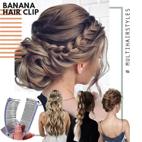 Minimalist Double Comb Banana Hair Clip Elastic Hair Styling Tool Flexible Interlock Ponytail Holder Women Hair Accessories