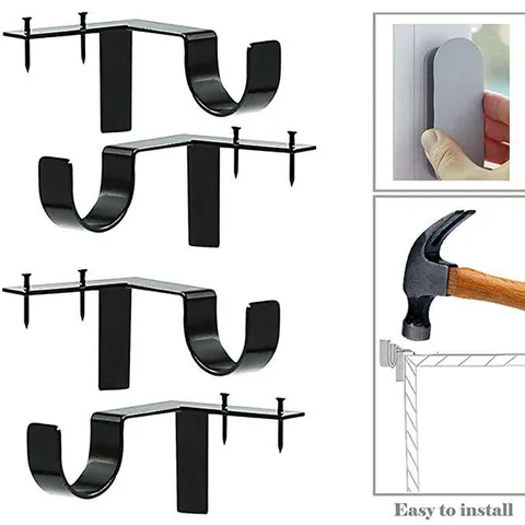 Staffe per Asta per Tendaggi in Lega di Zinco Supporto Robusto per Bastone per Tende Montaggio a Parete Supporto Hardware