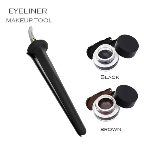 Precision Silicone Eyeliner Tool Kit With Waterproof Smudge-Proof Eyeliner Gel For Women Daily Eye Makeup