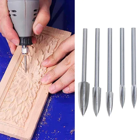 Alloy Steel Wood Carving Drill Bit Set Rotary Burr Milling Cutter Woodworking Hand Tools For DIY Crafts
