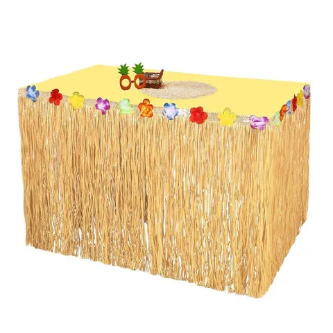 Hawaiian Grass Skirt Table Skirt Tassel Skirt Party Decoration For Luau Tropical Beach Birthday Party Event Decor Props