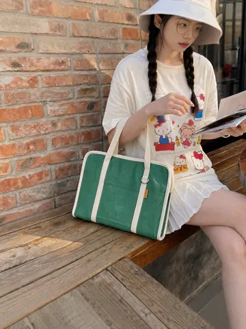 Borsa per Laptop in Tela Minimalista per Donna Uomo Affari Commutazione Borsa a Mano Borsa a Tracolla con Tasche Multiple