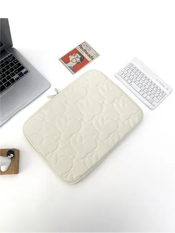 Koreanisch Süß Kaninchen Gesteppt Tablet Laptop Hülle Leicht Tragbare Tasche Für Studenten Büro Computer Schutz